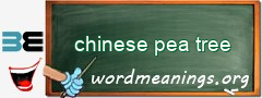 WordMeaning blackboard for chinese pea tree